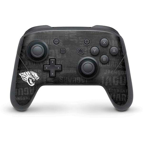 NFL Jacksonville Jaguars Black & White Nintendo Switch Pro Controller Skin