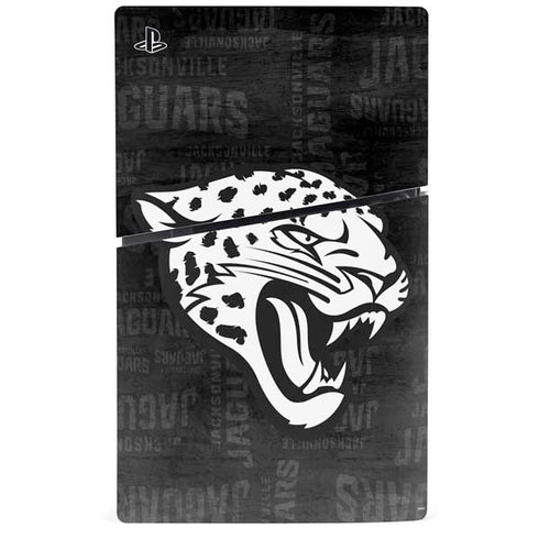 NFL Jacksonville Jaguars Black & White PS5 Slim Disk Console Skin