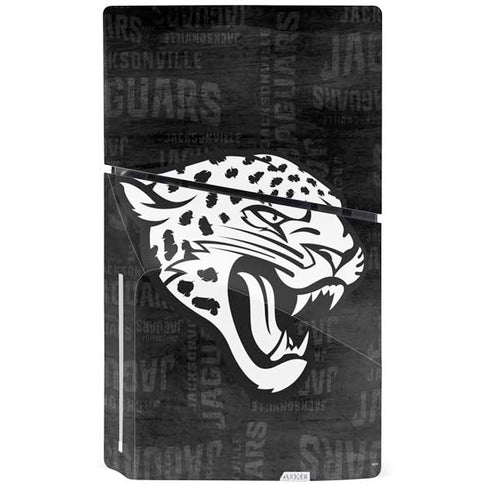 NFL Jacksonville Jaguars Black & White PS5 Slim Disk Console Skin
