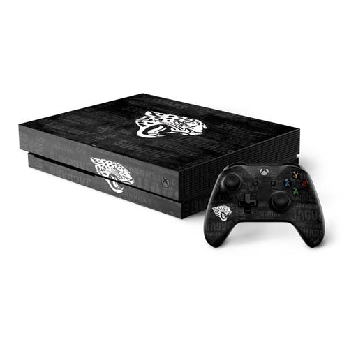 NFL Jacksonville Jaguars Black & White Xbox One X Bundle Skin