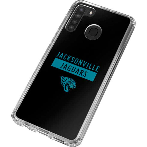 NFL Jacksonville Jaguars Black Performance Series Galaxy A21 Clear Case