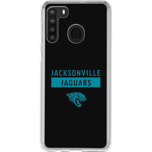NFL Jacksonville Jaguars Black Performance Series Galaxy A21 Clear Case