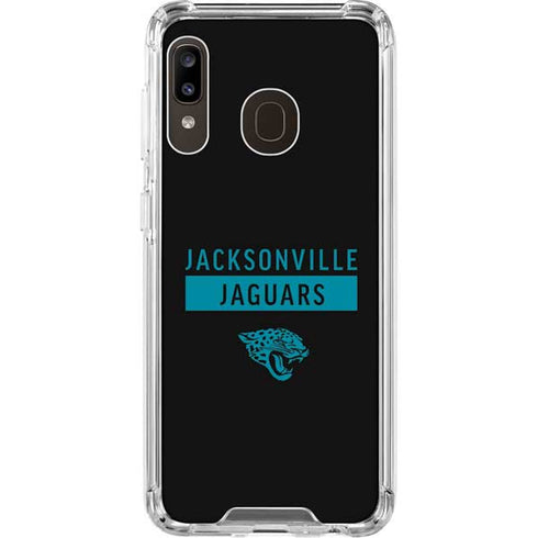 NFL Jacksonville Jaguars Black Performance Series Galaxy A30 Clear Case