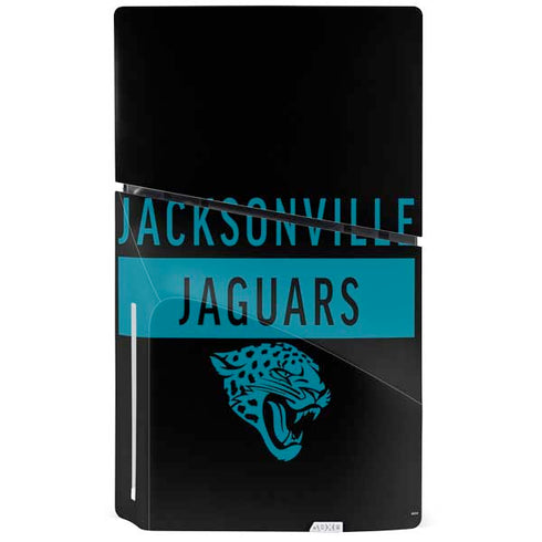NFL Jacksonville Jaguars Black Performance Series PS5 Slim Disk Console Skin