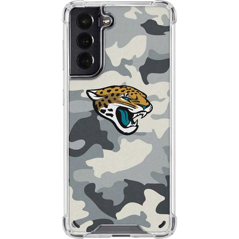 NFL Jacksonville Jaguars Camo Galaxy S21 5G Clear Case