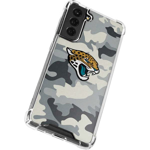 NFL Jacksonville Jaguars Camo Galaxy S21 FE Clear Case