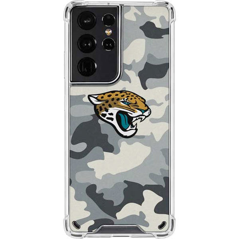 NFL Jacksonville Jaguars Camo Galaxy S21 Ultra 5G Clear Case