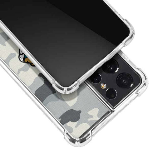 NFL Jacksonville Jaguars Camo Galaxy S21 Ultra 5G Clear Case