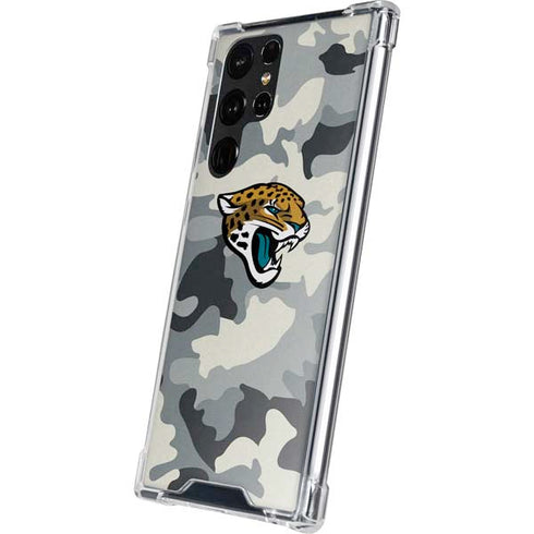 NFL Jacksonville Jaguars Camo Galaxy S22 Ultra Clear Case