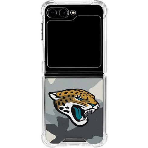 NFL Jacksonville Jaguars Camo Galaxy Z Flip5 5G Clear Case