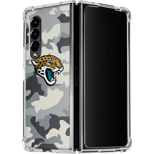 NFL Jacksonville Jaguars Camo Galaxy Z Fold4 5G Clear Case