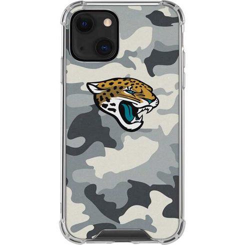 NFL Jacksonville Jaguars Camo iPhone 13 Mini Clear Case