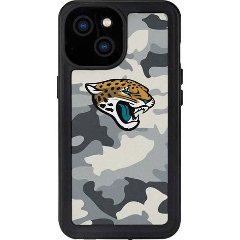 NFL Jacksonville Jaguars Camo iPhone 13 Mini Waterproof Case