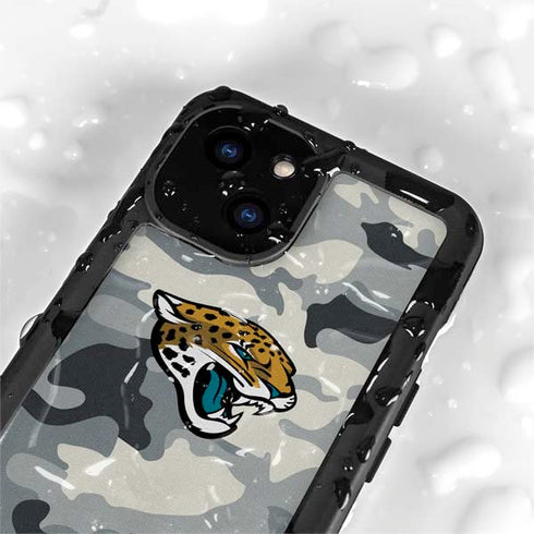 NFL Jacksonville Jaguars Camo iPhone 13 Mini Waterproof Case