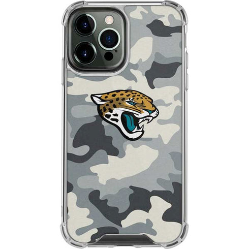 NFL Jacksonville Jaguars Camo iPhone 13 Pro Max Clear Case
