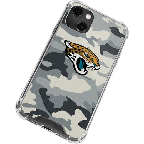NFL Jacksonville Jaguars Camo iPhone 15 Plus Clear Case