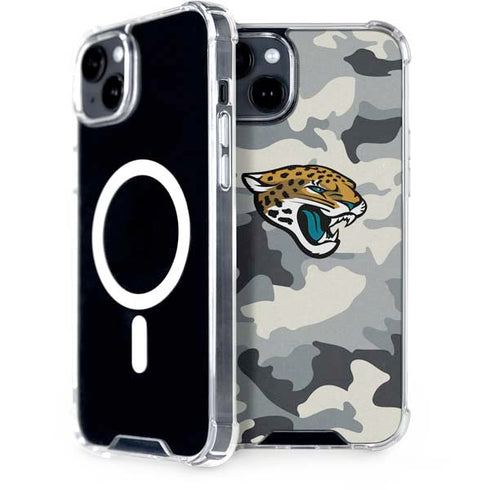 NFL Jacksonville Jaguars Camo iPhone 15 Plus MagSafe Case