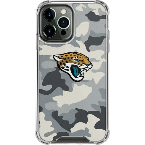 NFL Jacksonville Jaguars Camo iPhone 15 Pro Max Clear Case