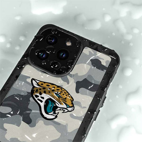 NFL Jacksonville Jaguars Camo iPhone 14 Pro Waterproof Case