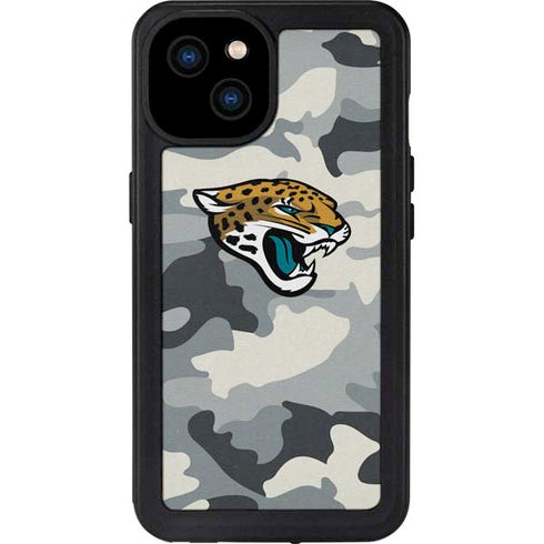 NFL Jacksonville Jaguars Camo iPhone 15 Plus Waterproof Case