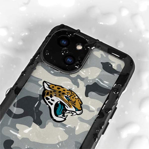 NFL Jacksonville Jaguars Camo iPhone 15 Plus Waterproof Case
