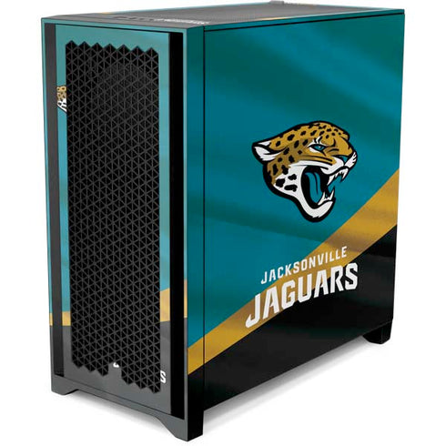 NFL Jacksonville Jaguars Corsair 4000D Tempered Glass Mid-Tower ATX Case Skin