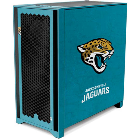 NFL Jacksonville Jaguars Distressed Corsair 4000D Tempered Glass Mid-Tower ATX Case Skin