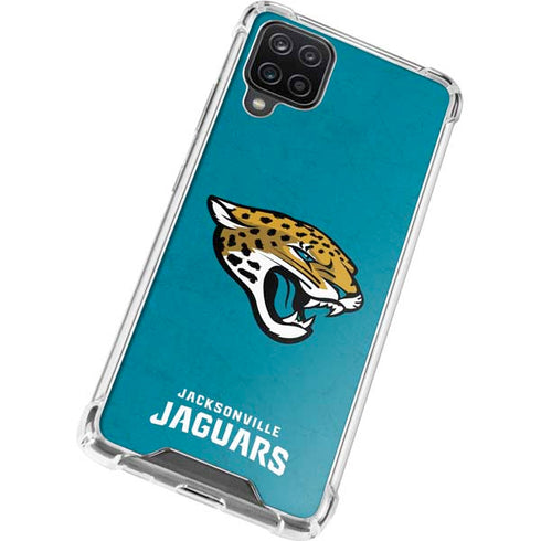 NFL Jacksonville Jaguars Distressed Galaxy A12 Clear Case