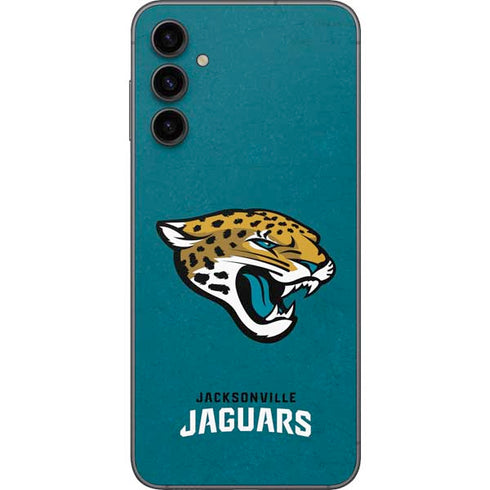 NFL Jacksonville Jaguars Teal Distressed Galaxy A14 5G Skin