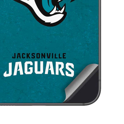 NFL Jacksonville Jaguars Teal Distressed Galaxy A14 5G Skin