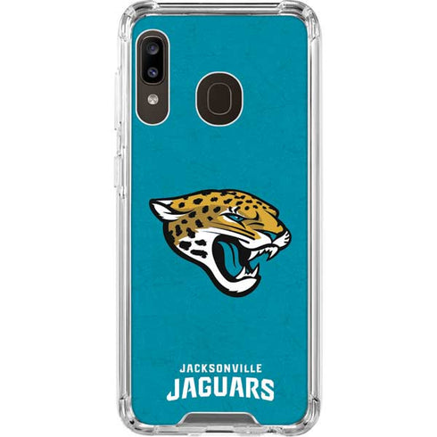 NFL Jacksonville Jaguars Distressed Galaxy A30 Clear Case