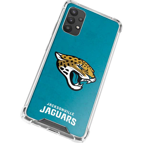 NFL Jacksonville Jaguars Distressed Galaxy A32 5G Clear Case