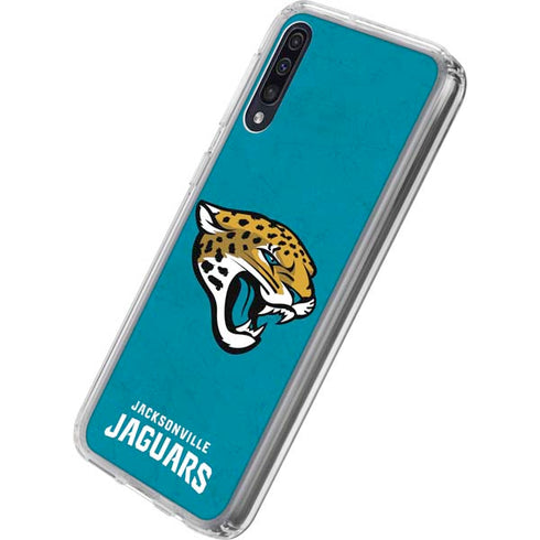 NFL Jacksonville Jaguars Distressed Galaxy A50 Clear Case