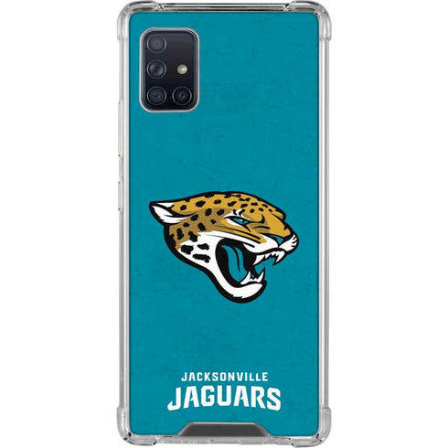 NFL Jacksonville Jaguars Distressed Galaxy A51 5G Clear Case
