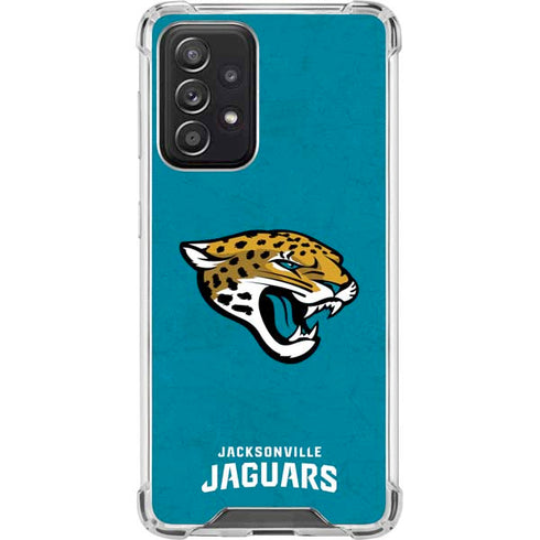 NFL Jacksonville Jaguars Distressed Galaxy A52 5G Clear Case