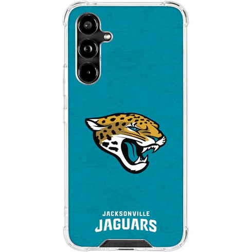 NFL Jacksonville Jaguars Distressed Galaxy A54 5G Clear Case