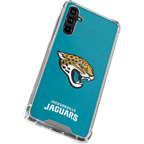 NFL Jacksonville Jaguars Distressed Galaxy A54 5G Clear Case