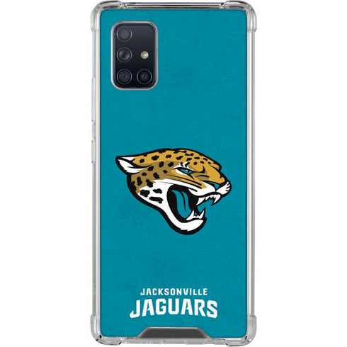 NFL Jacksonville Jaguars Distressed Galaxy A71 5G Clear Case