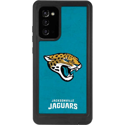 NFL Jacksonville Jaguars Distressed Galaxy Note20 5G Waterproof Case