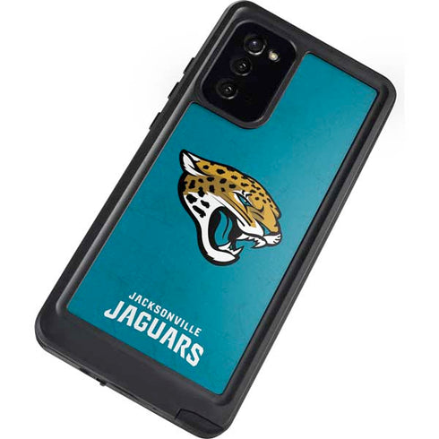 NFL Jacksonville Jaguars Distressed Galaxy Note20 5G Waterproof Case