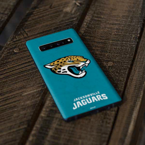 NFL Jacksonville Jaguars Distressed Galaxy S10 Plus Skin