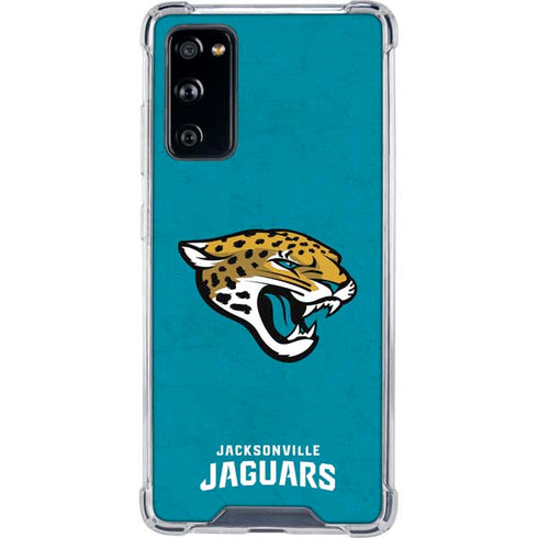 NFL Jacksonville Jaguars Distressed Galaxy S20 FE Clear Case