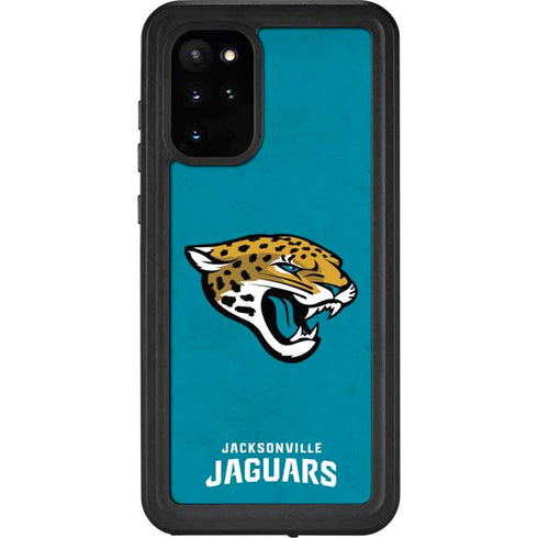 NFL Jacksonville Jaguars Distressed Galaxy S20 Plus Waterproof Case