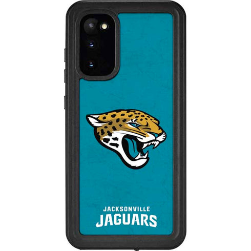 NFL Jacksonville Jaguars Distressed Galaxy S20 Waterproof Case