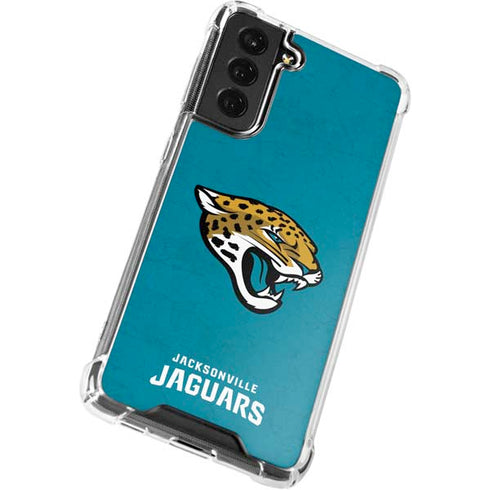 NFL Jacksonville Jaguars Distressed Galaxy S21 FE Clear Case