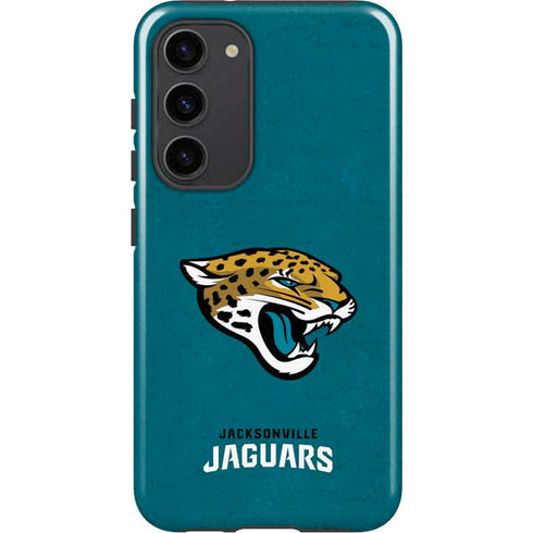 NFL Jacksonville Jaguars Teal Distressed Galaxy S23 Plus Pro Case