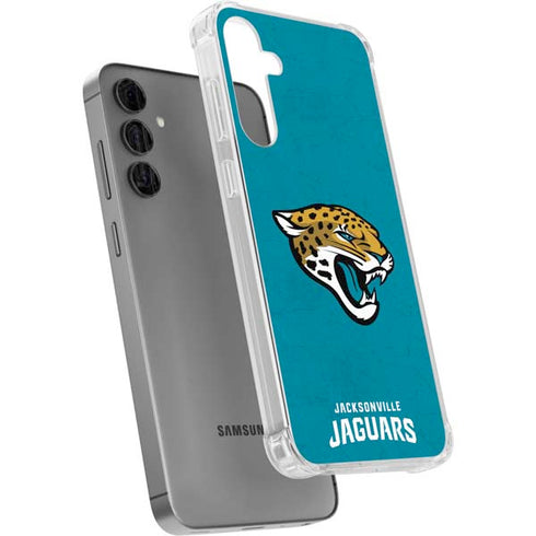 NFL Jacksonville Jaguars Distressed Galaxy S24 Plus Clear Case