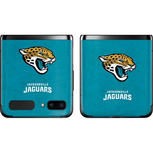 NFL Jacksonville Jaguars Distressed Galaxy Z Flip Skin