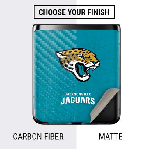 NFL Jacksonville Jaguars Distressed Galaxy Z Flip Skin