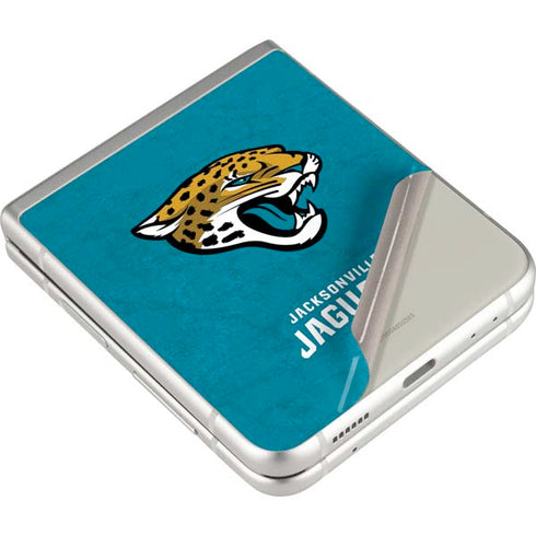 NFL Jacksonville Jaguars Distressed Galaxy Z Flip4 5G Skin